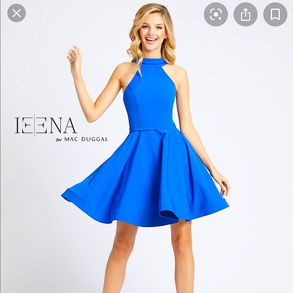 NWT Ieena for MacDuggal blue size 4 cocktail dress